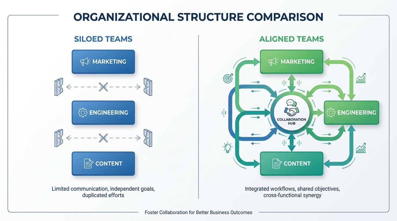 Conway's Law — silos vs aligned teams