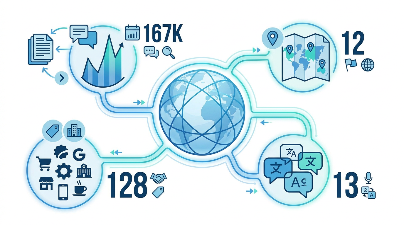 Infographic showing scope of 167K citations study across 128 brands and 12 markets